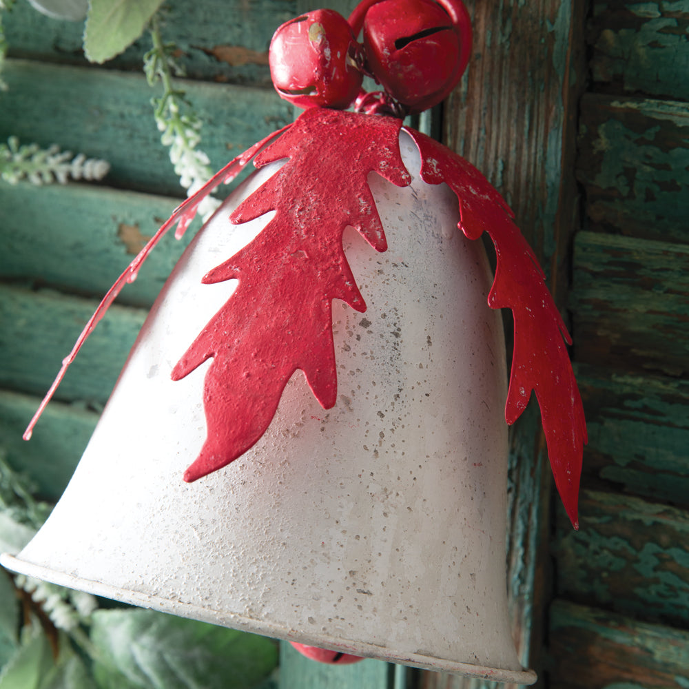 Festive Metal Holly & Berry Jingle Bell Decor