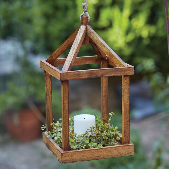Simple Open Wood Lantern - Countryside Home Decor