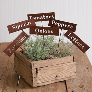 Set of Six Rustic Plant Markers - Countryside Home Decor