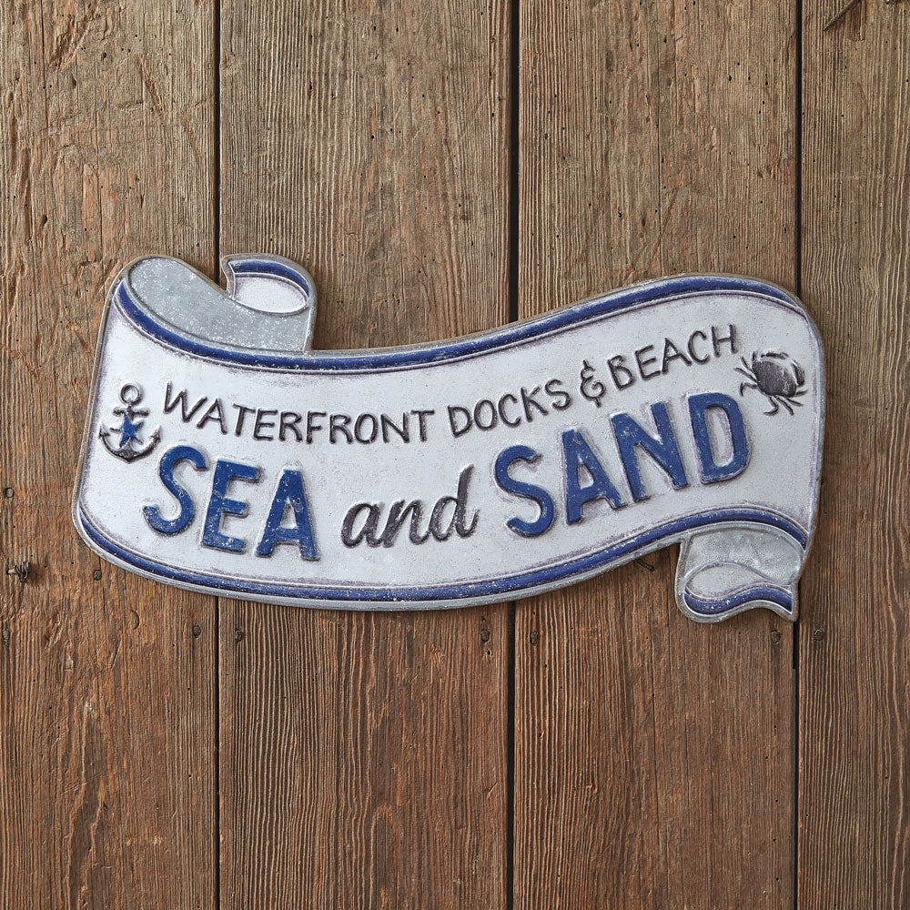 Sea and Sand Scroll Wall Sign - Countryside Home Decor