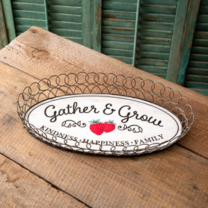 Gather & Grow Strawberry Tray - Countryside Home Decor