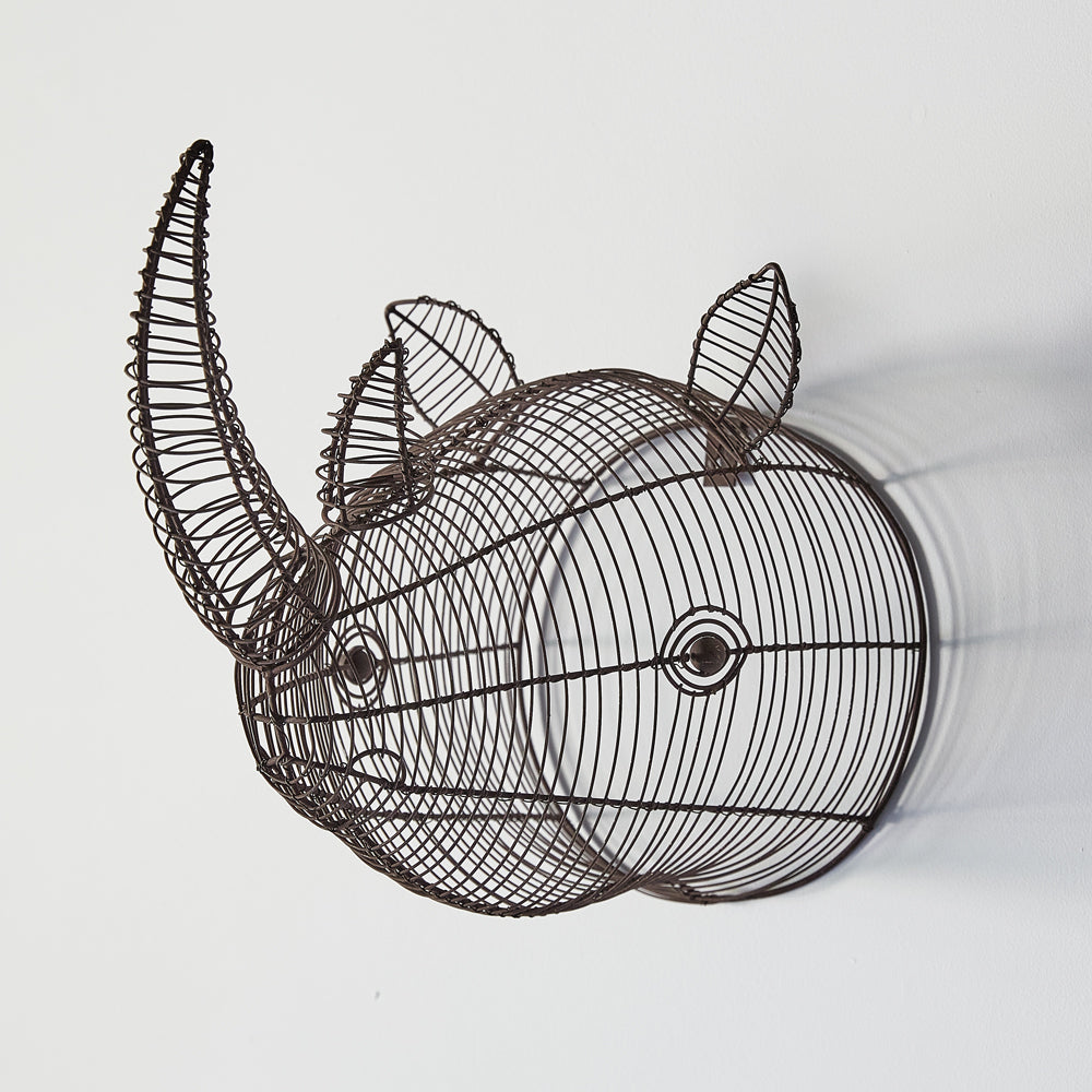Wire Rhino Wall Mount Head - Countryside Home Decor