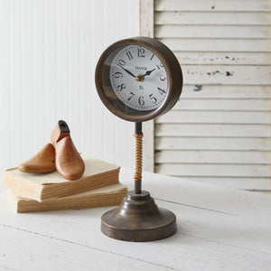 Pedestal Tabletop Clock - Countryside Home Decor