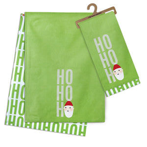 Set of Two Ho Ho Ho Tea Towels - Box of 2 - Countryside Home Decor