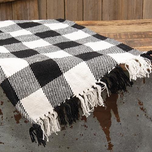Black & White Buffalo Check Short Runner - Countryside Home Decor