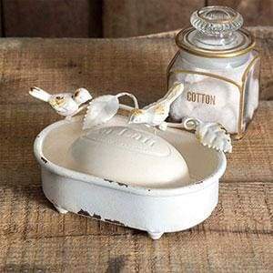 Pair of Birds White Soap Dish - Countryside Home Decor