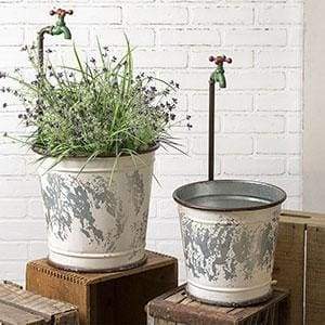 Set of Two Garden Faucet Flower Buckets - Countryside Home Decor