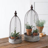 Set of Two Chicken Wire Cloches