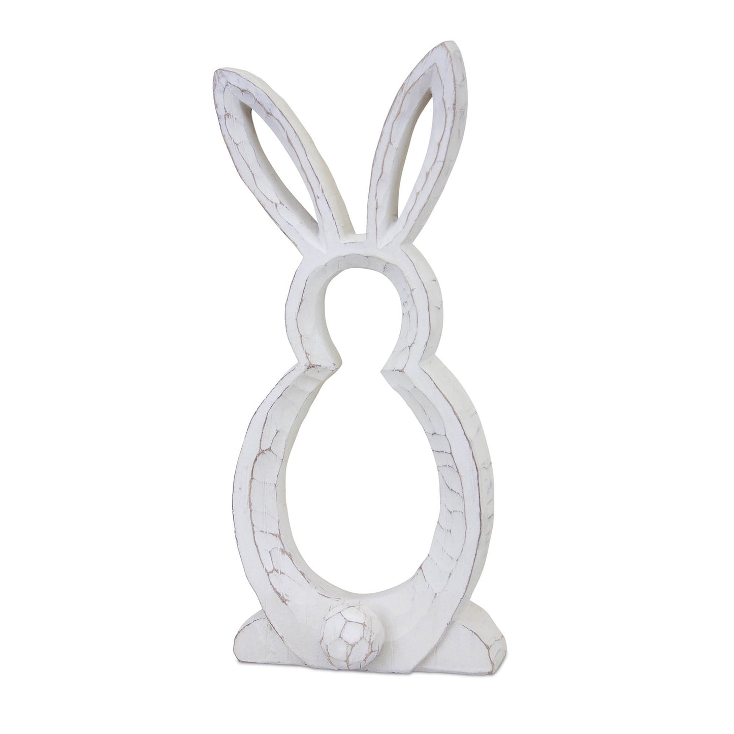White decorative rabbit figure on a white background