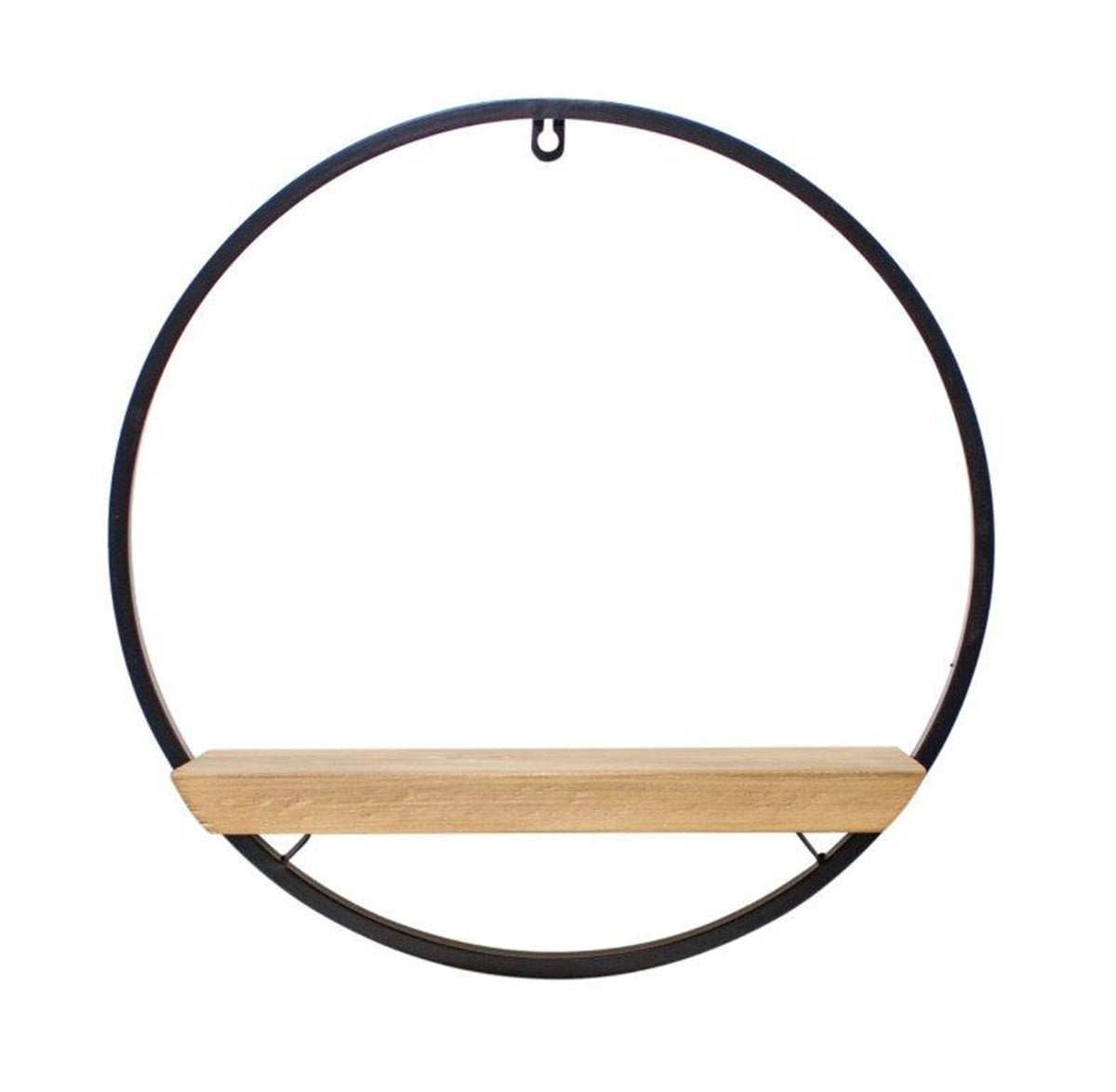Wood and Iron Circle Shelf Rustic Wall Decor