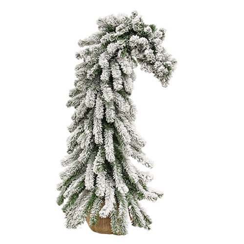 Bendable Alpine Tree with 194 tips and burlap base, styled on a tabletop, showcasing its rustic elegance and creative shaping.