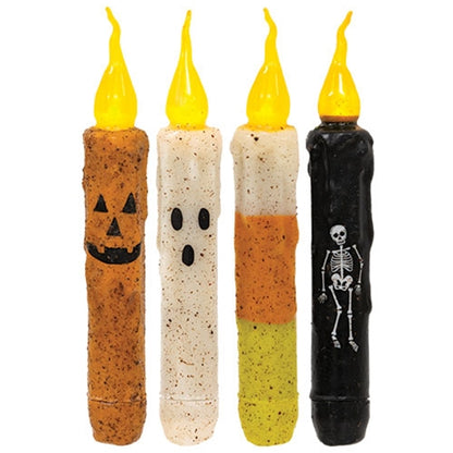 Set of 4 Flicker Halloween Timer Tapers