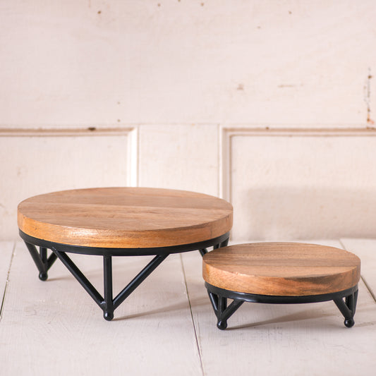 Wrought Iron Riser Set with Wood Top – Farmhouse Display Stands