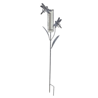 Assorted Distressed Metal Garden Springtime Rain Gauge Yard Stake