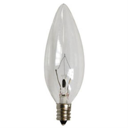 Clear torpedo replacement bulb with candelabra base for Mini Melt Warmers and accent lamps