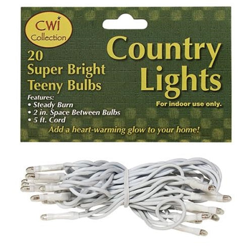 Teeny Lights White Cord 20ct