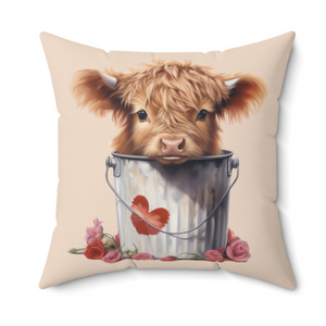 Baby Highland Cow Valentine Pillow