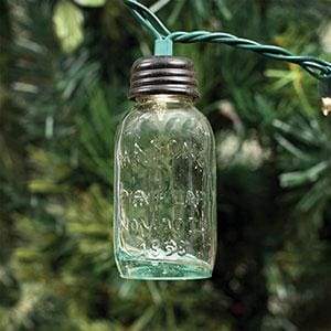 3.5 Inch Glass Mason Jar Ornament for Christmas Lights - Box of 6 - Countryside Home Decor