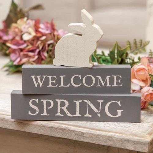 Set of 3 Welcome Spring Block Stackers - Countryside Home Decor