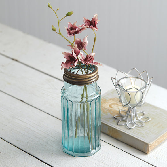 Flower Frog with Recycled Glass Jar - Countryside Home Decor