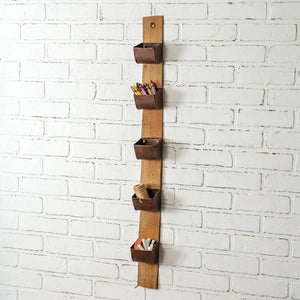 Hanging Utility Belt Organizer with 5 Metal Pockets - Countryside Home Decor