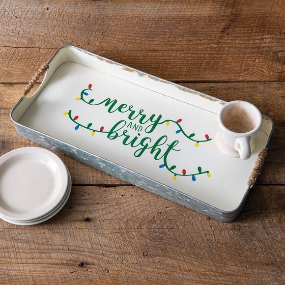 Merry and Bright Serving Tray - Countryside Home Decor