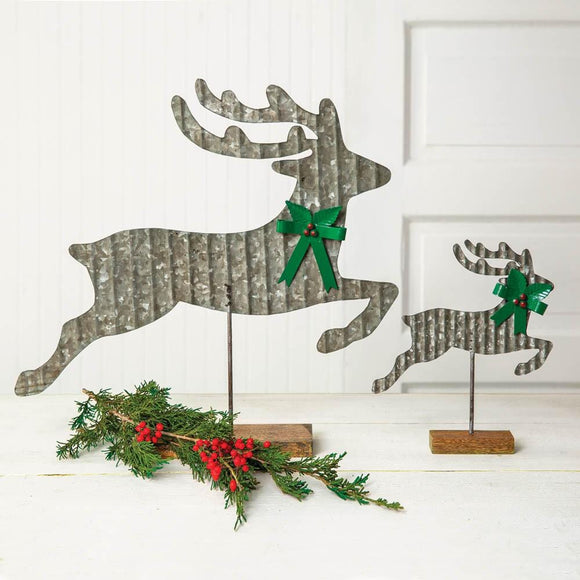 Set of Two Galvanized Reindeers - Countryside Home Decor