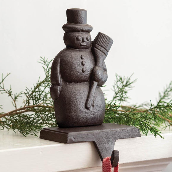Cast Iron Snowman Stocking Holder - Countryside Home Decor