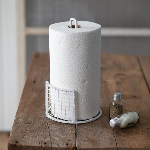 White Farmhouse Paper Towel Holder - Countryside Home Decor