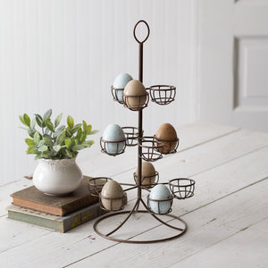 Vintage-Inspired Nickel Egg Tree - Countryside Home Decor
