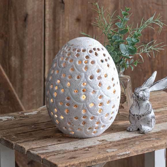 Perforated Tabletop Egg - Countryside Home Decor