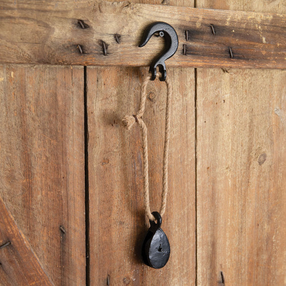 Hook With Cast Iron Pulley - Countryside Home Decor