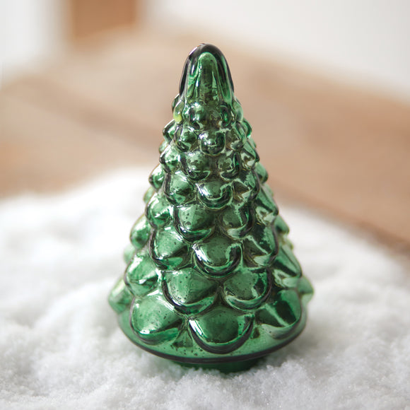 Retro Green Mercury Glass Christmas Tree - Countryside Home Decor