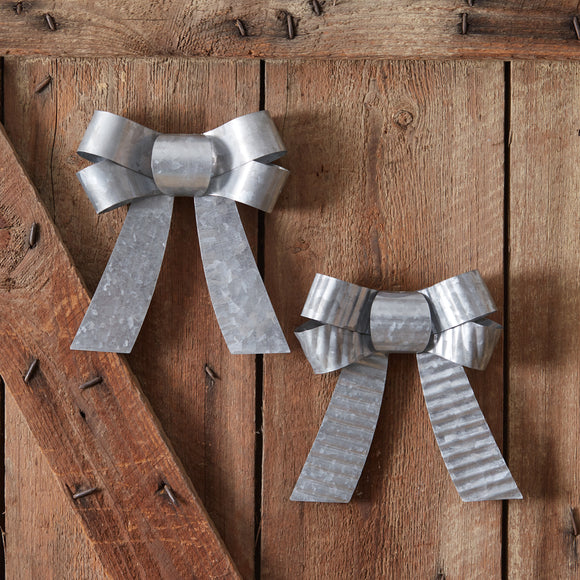 Set of Two Galvanized Metal Bows - Countryside Home Decor