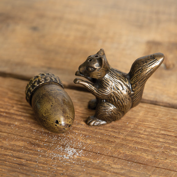 Squirrel and Acorn Salt & Pepper Shakers - Countryside Home Decor