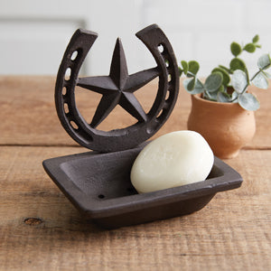 Western Horseshoe and Star Soap Dish - Countryside Home Decor