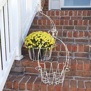Set of Two Wire Flower Hanging Baskets - Countryside Home Decor