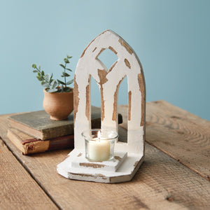 Distressed Arch Votive Candle Holder - Countryside Home Decor