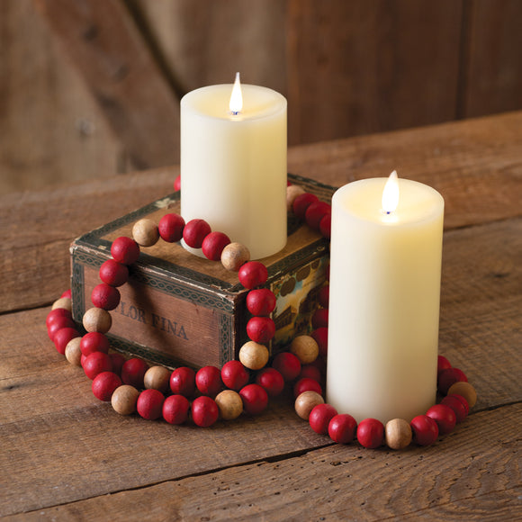 Decorative Wood Beads - Red