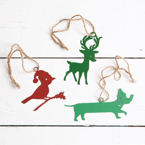 Set of Three Holiday Animal Ornaments - Countryside Home Decor