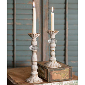 Set of Two Chrissy Taper Candle Holders - Countryside Home Decor