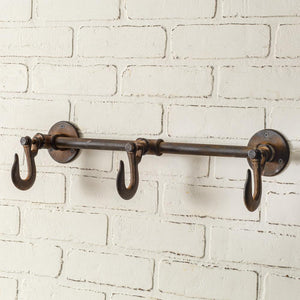 Industrial Three Hook Wall Rack - Countryside Home Decor