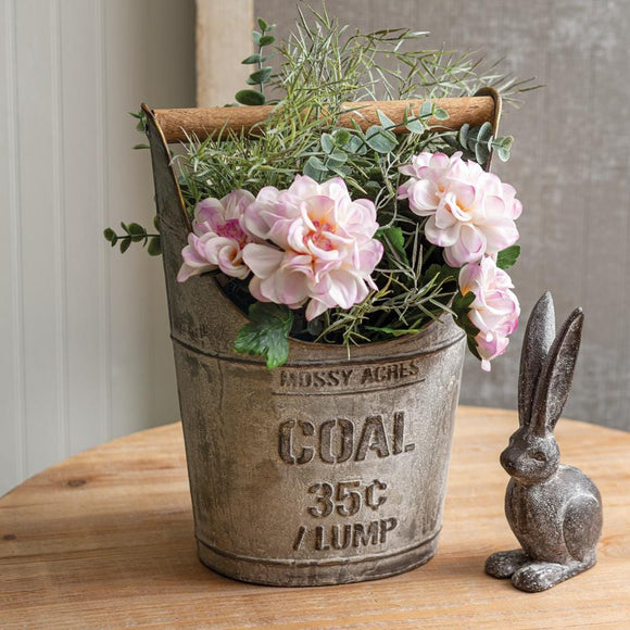 Coal Bucket with Wooden Handle - Countryside Home Decor