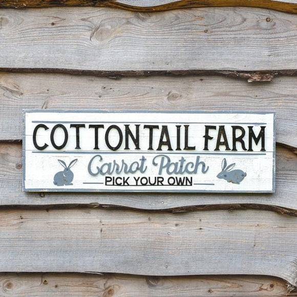 Cottontail Farm Wood Wall Sign - Countryside Home Decor