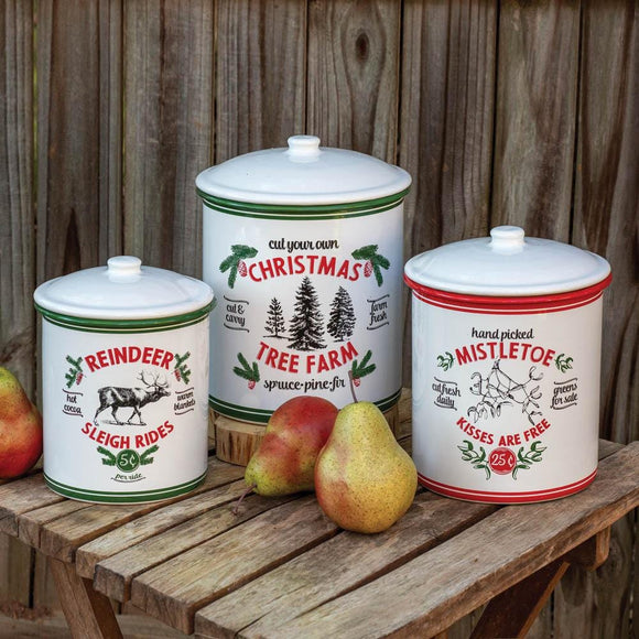 Set of Three Holiday Storage Containers - Countryside Home Decor