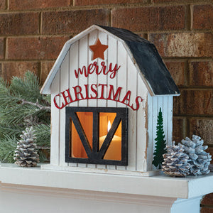 Wooden Holiday Barn Lantern - Countryside Home Decor