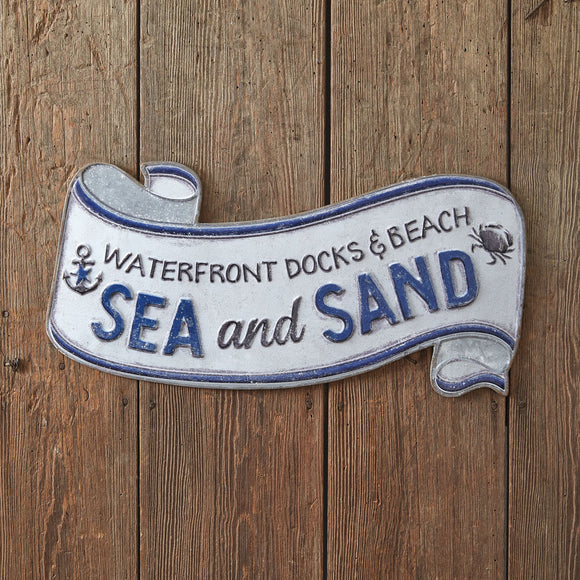 Sea and Sand Scroll Wall Sign - Countryside Home Decor