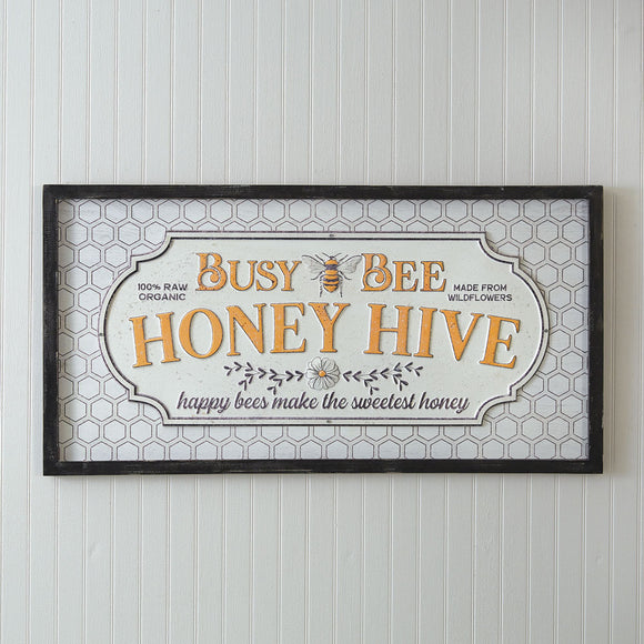 Busy Bee Honey Hive Wall Sign - Countryside Home Decor