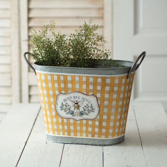 Busy Bee Hive Galvanized Bucket - Countryside Home Decor
