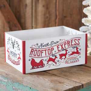 Rooftop Express Wooden Christmas Crate - Countryside Home Decor